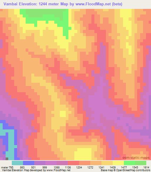 Vambai,Myanmar Elevation Map