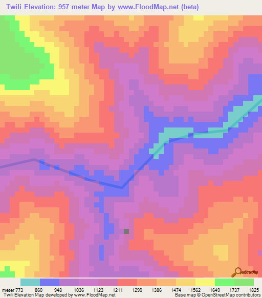 Twili,Myanmar Elevation Map