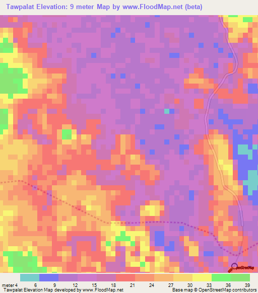 Tawpalat,Myanmar Elevation Map