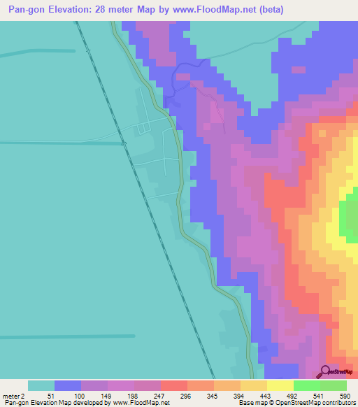 Pan-gon,Myanmar Elevation Map