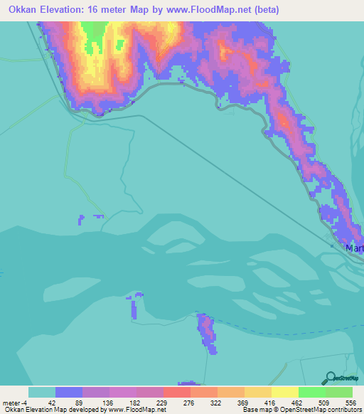 Okkan,Myanmar Elevation Map