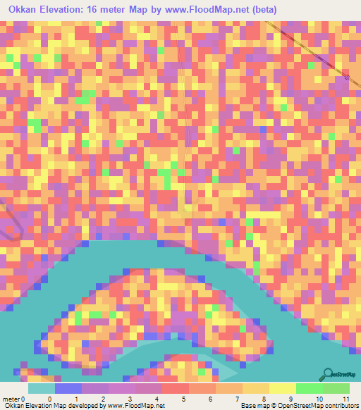 Okkan,Myanmar Elevation Map