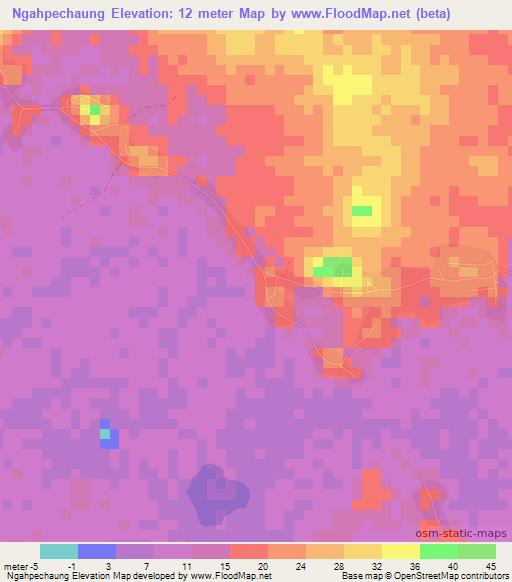 Ngahpechaung,Myanmar Elevation Map