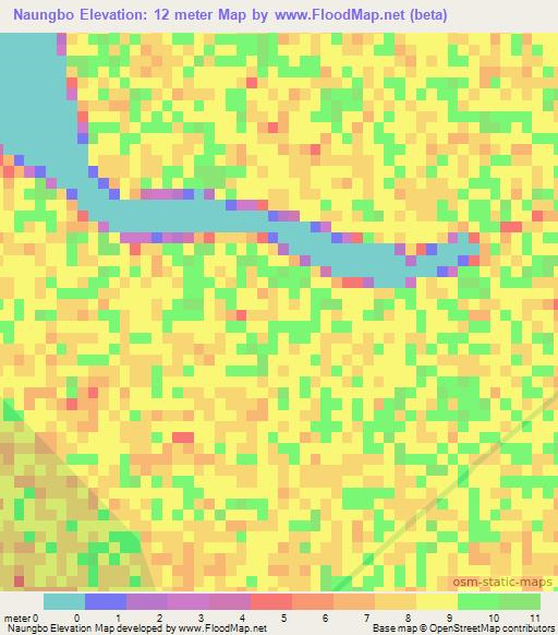 Naungbo,Myanmar Elevation Map