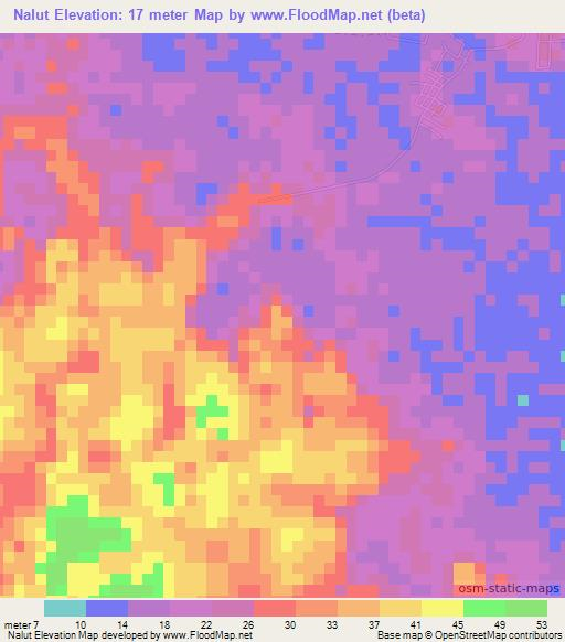 Nalut,Myanmar Elevation Map