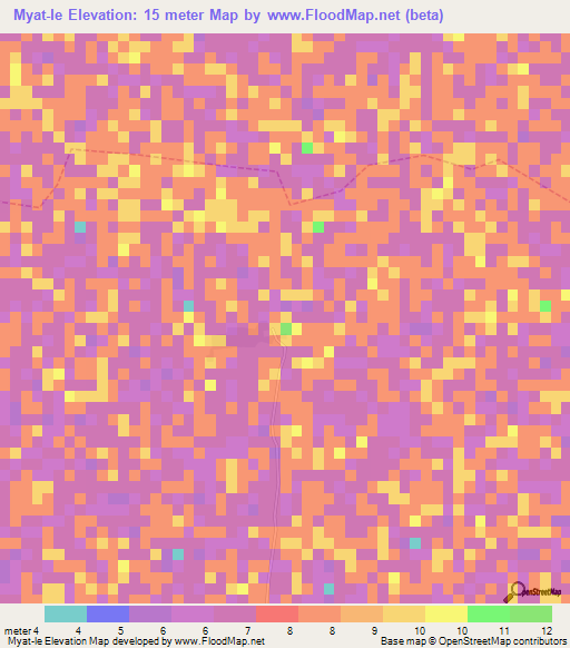 Myat-le,Myanmar Elevation Map