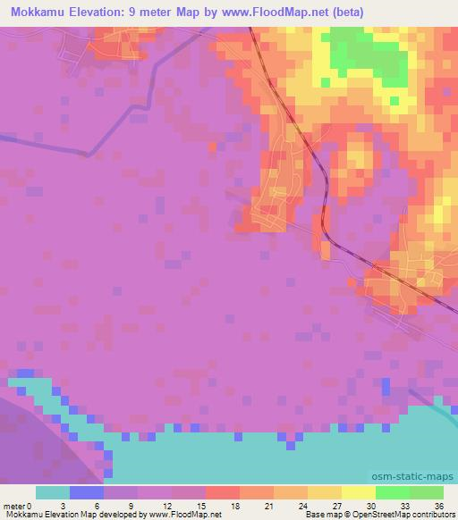 Mokkamu,Myanmar Elevation Map