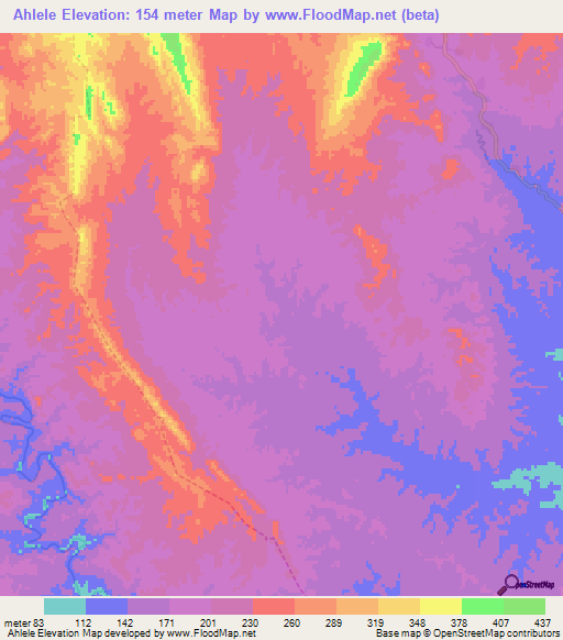 Ahlele,Myanmar Elevation Map