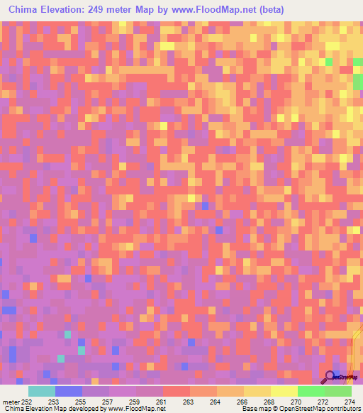 Chima,India Elevation Map