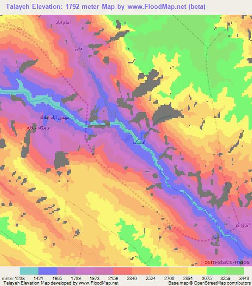 Talayeh,Iran Elevation Map