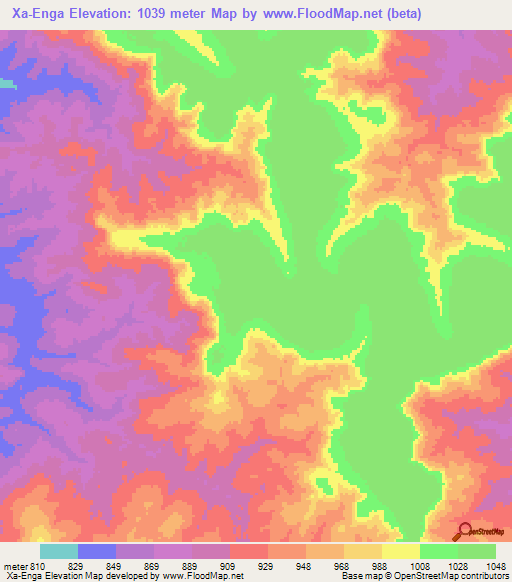 Xa-Enga,Angola Elevation Map