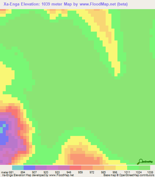 Xa-Enga,Angola Elevation Map