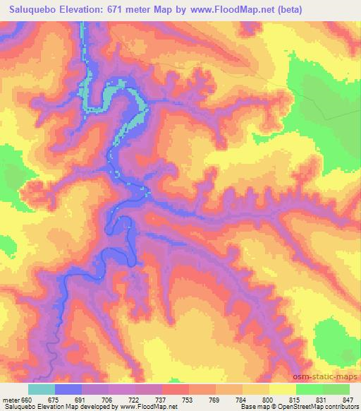 Saluquebo,Angola Elevation Map