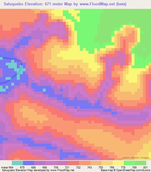 Saluquebo,Angola Elevation Map