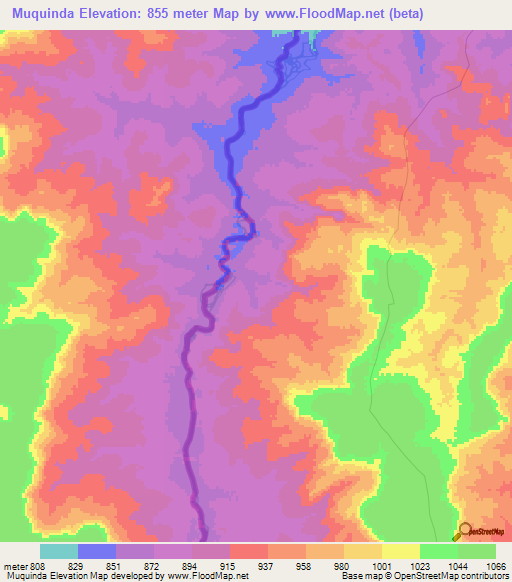 Muquinda,Angola Elevation Map