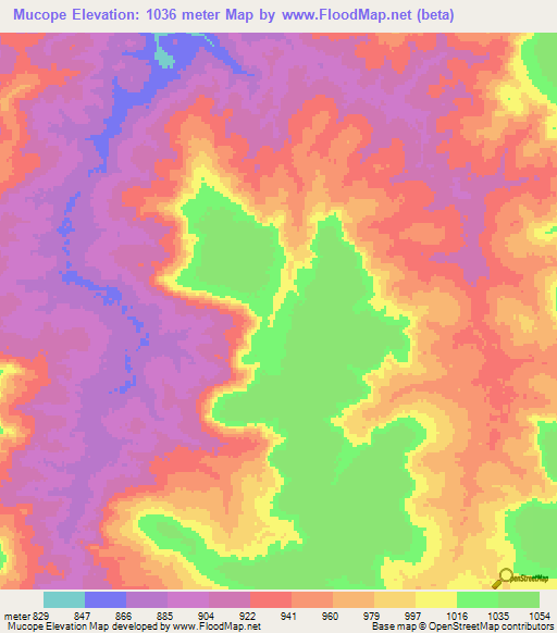 Mucope,Angola Elevation Map