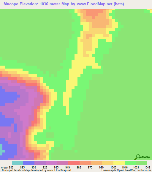 Mucope,Angola Elevation Map