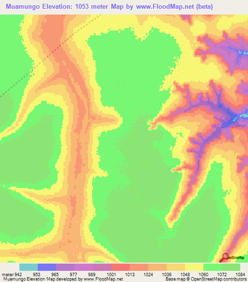 Muamungo,Angola Elevation Map