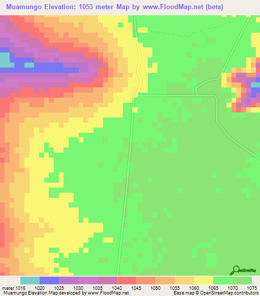 Muamungo,Angola Elevation Map