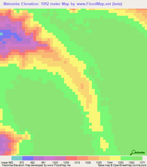 Maiombe,Angola Elevation Map