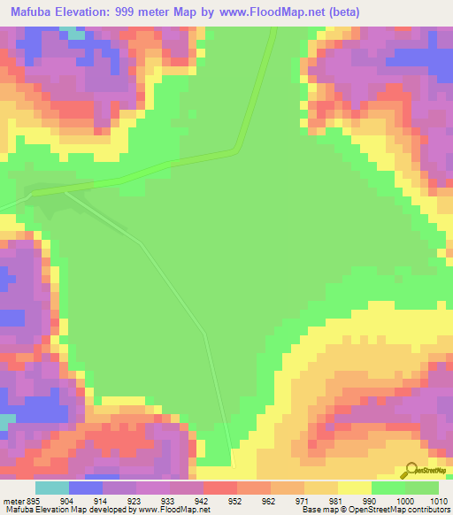 Mafuba,Angola Elevation Map