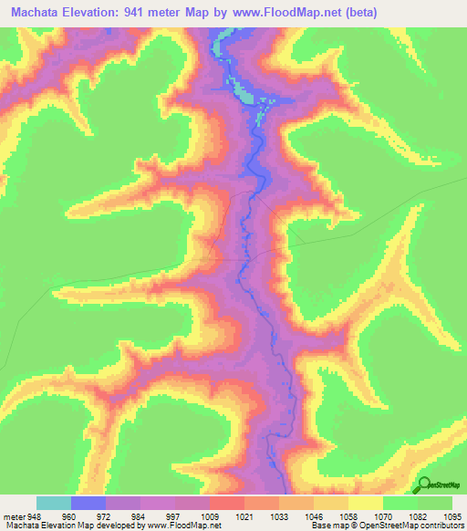 Machata,Angola Elevation Map