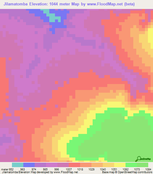 Jilamatomba,Angola Elevation Map