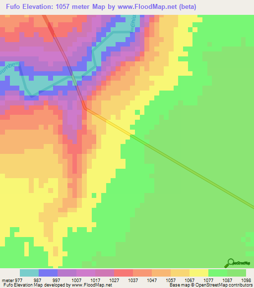 Fufo,Angola Elevation Map