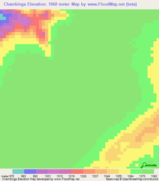 Chambinga,Angola Elevation Map