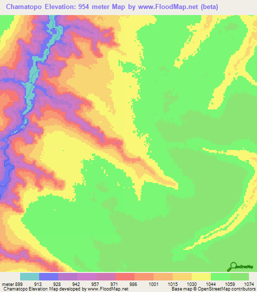 Chamatopo,Angola Elevation Map