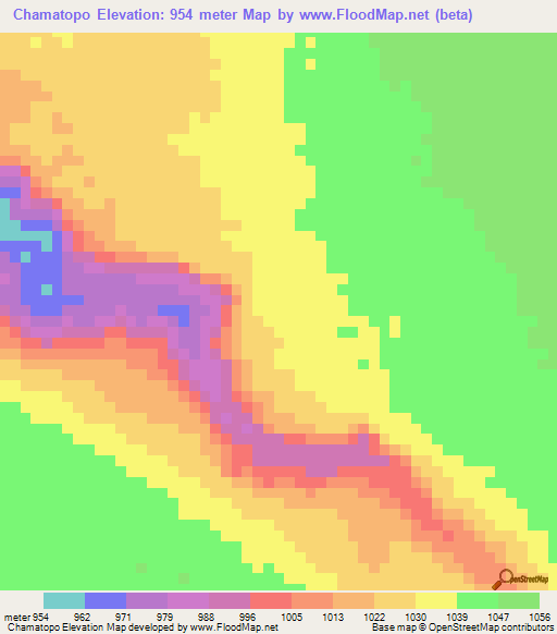 Chamatopo,Angola Elevation Map