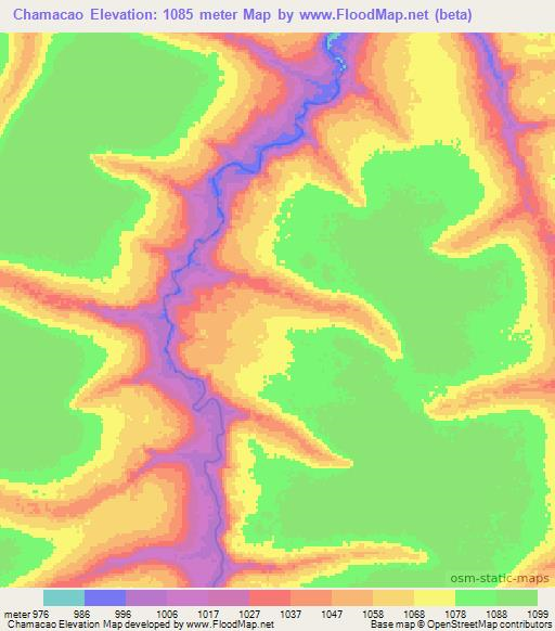 Chamacao,Angola Elevation Map