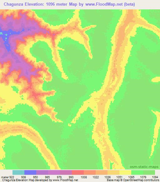 Chagunza,Angola Elevation Map