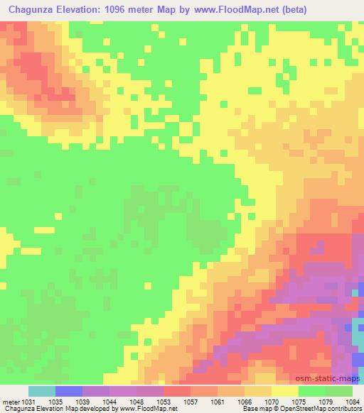 Chagunza,Angola Elevation Map