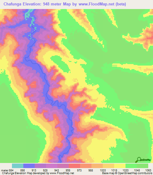 Chafunga,Angola Elevation Map