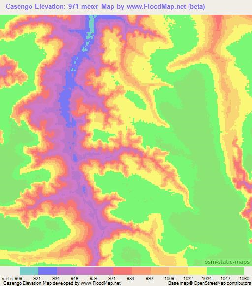 Casengo,Angola Elevation Map