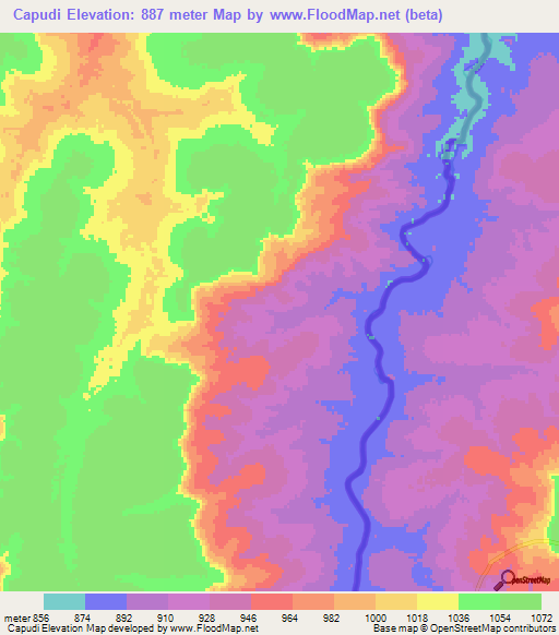 Capudi,Angola Elevation Map