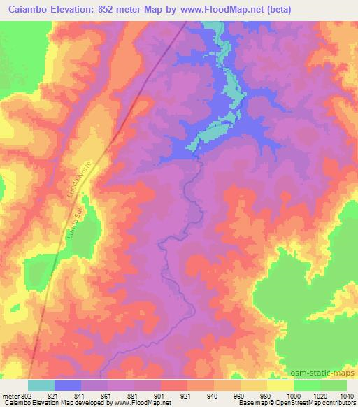 Caiambo,Angola Elevation Map