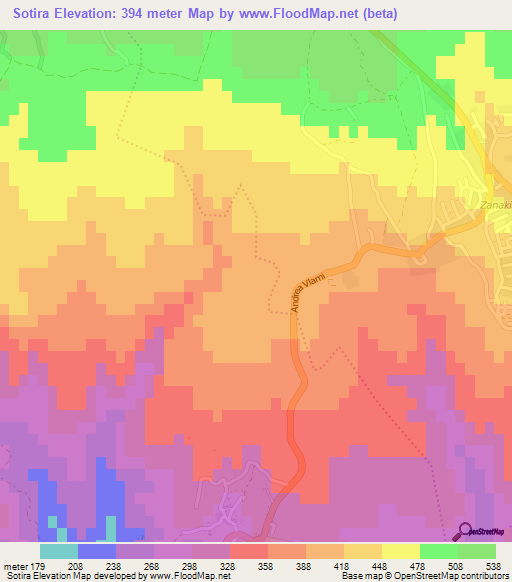 Sotira,Cyprus Elevation Map