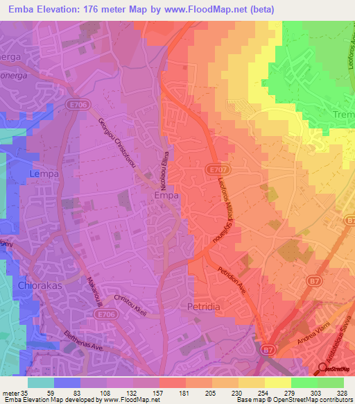 Emba,Cyprus Elevation Map