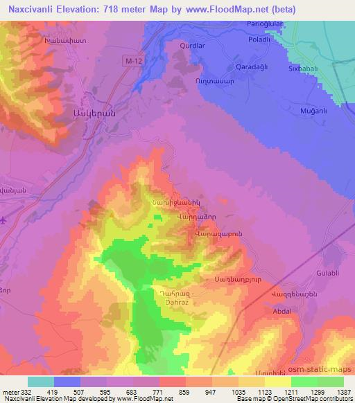 Naxcivanli,Azerbaijan Elevation Map