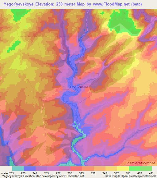 Yegor'yevskoye,Russia Elevation Map