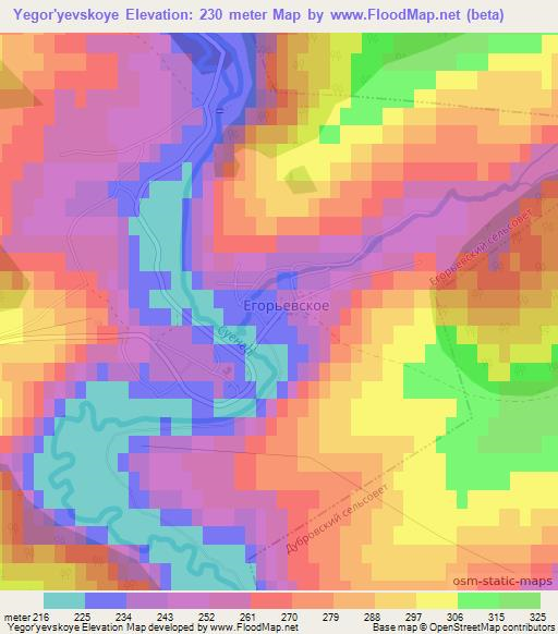 Yegor'yevskoye,Russia Elevation Map