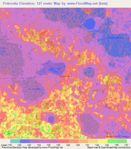 Pokrovka,Russia Elevation Map