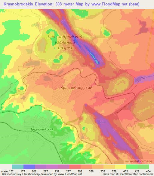 Krasnobrodskiy,Russia Elevation Map