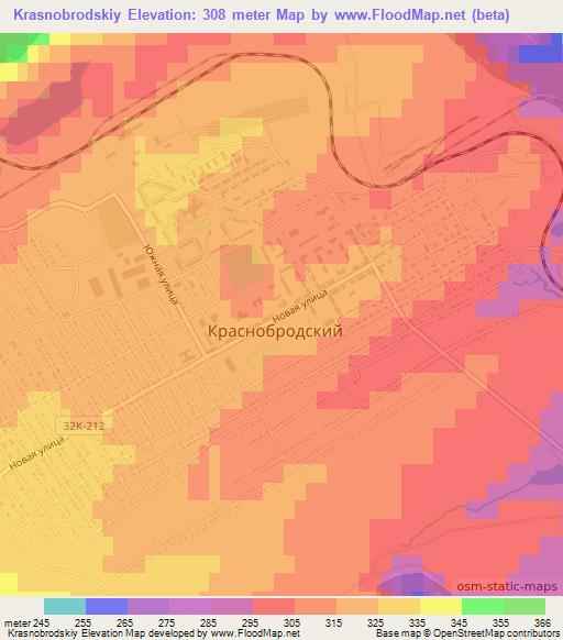 Krasnobrodskiy,Russia Elevation Map