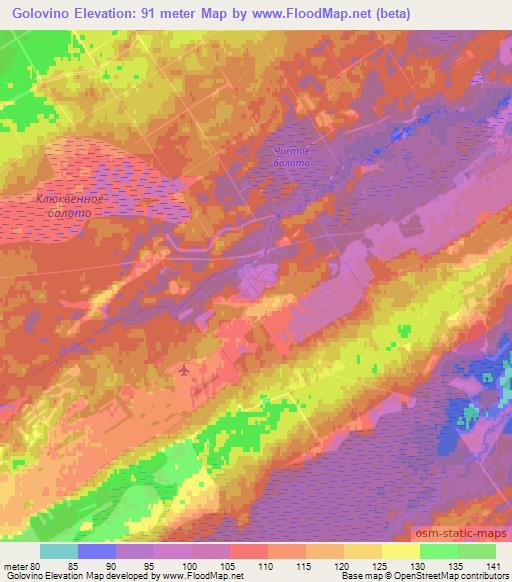 Golovino,Russia Elevation Map