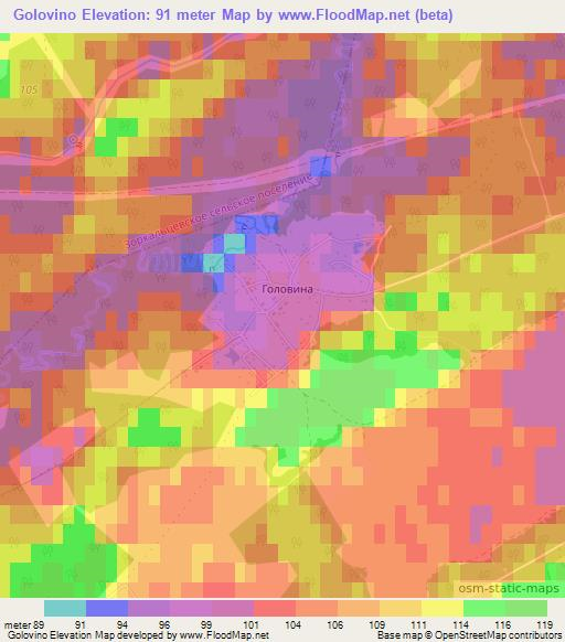 Golovino,Russia Elevation Map