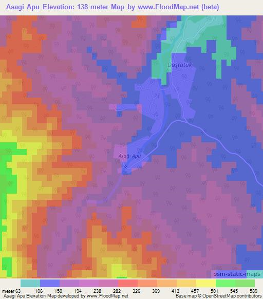 Asagi Apu,Azerbaijan Elevation Map