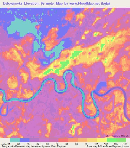 Beloyarovka,Russia Elevation Map